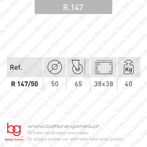 Roda girat�ria com trav�o �50 - Preto